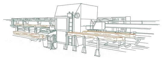 Illustration de la machine Hundegger Speed Cut