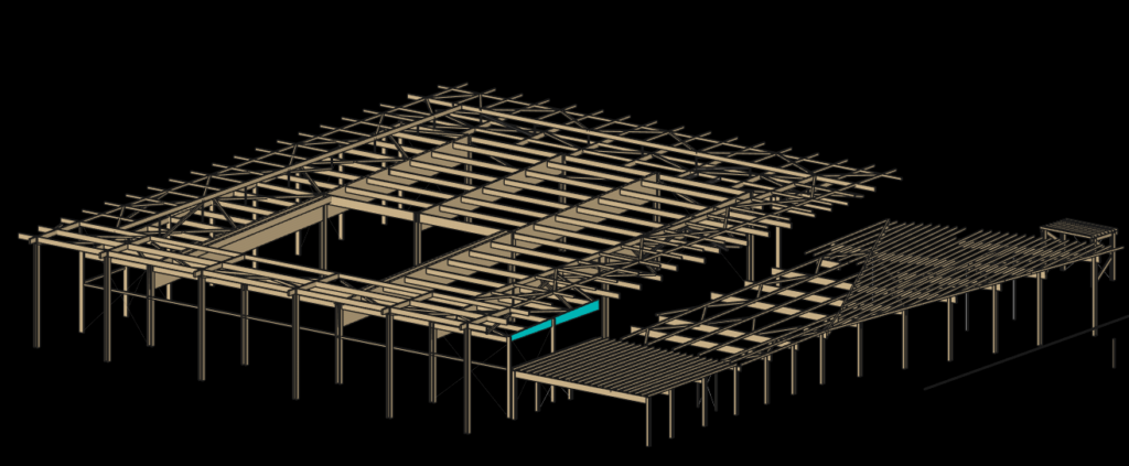 Plans d’exécution d’une structure bois lamellé-collé – bureau d’études Cosylva